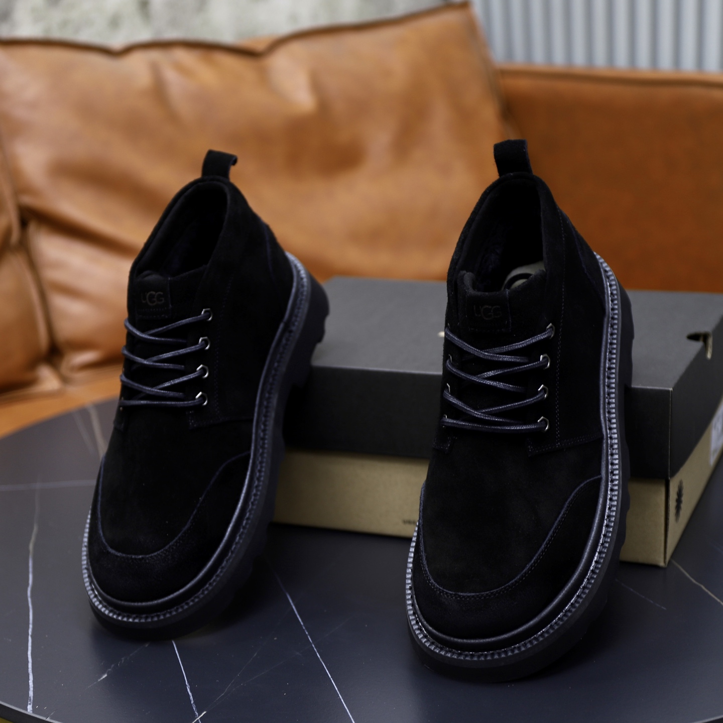 UGG Men's Casual Leather Ankle Boots - Warm, Comfortable, and Stylish 7 i1758472027577 414 0 5