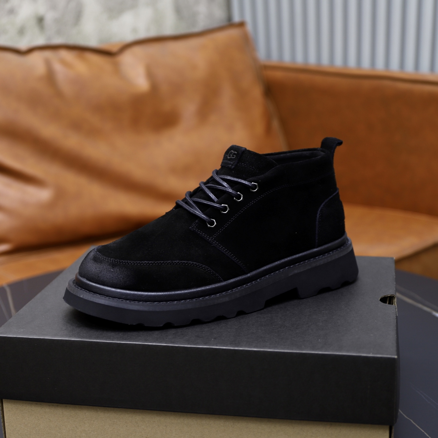 UGG Men's Casual Leather Ankle Boots - Warm, Comfortable, and Stylish 5 i1758472027620 8018 0 3