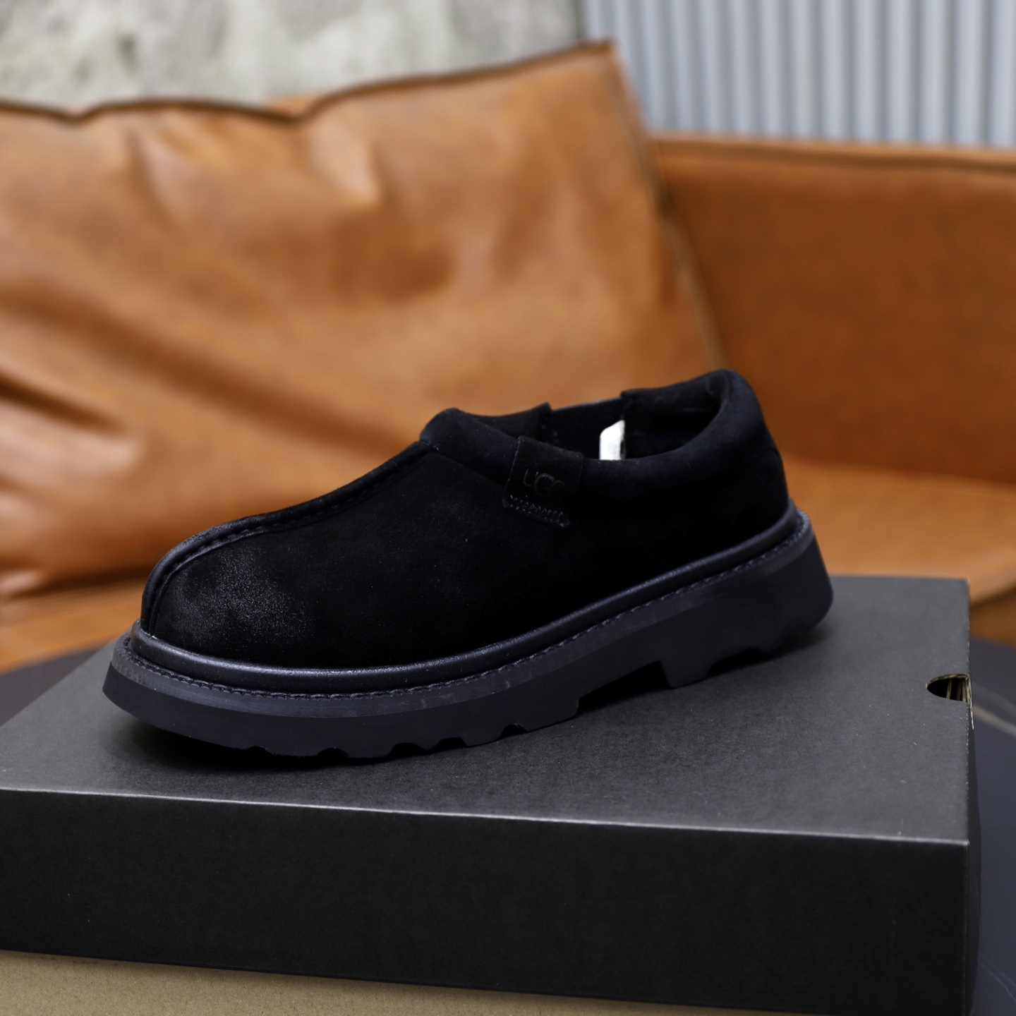UGG Men's Tasman Suede Slippers with Wool Lining, Black - Size 39-44 5 i1758472073620 2614 0 3