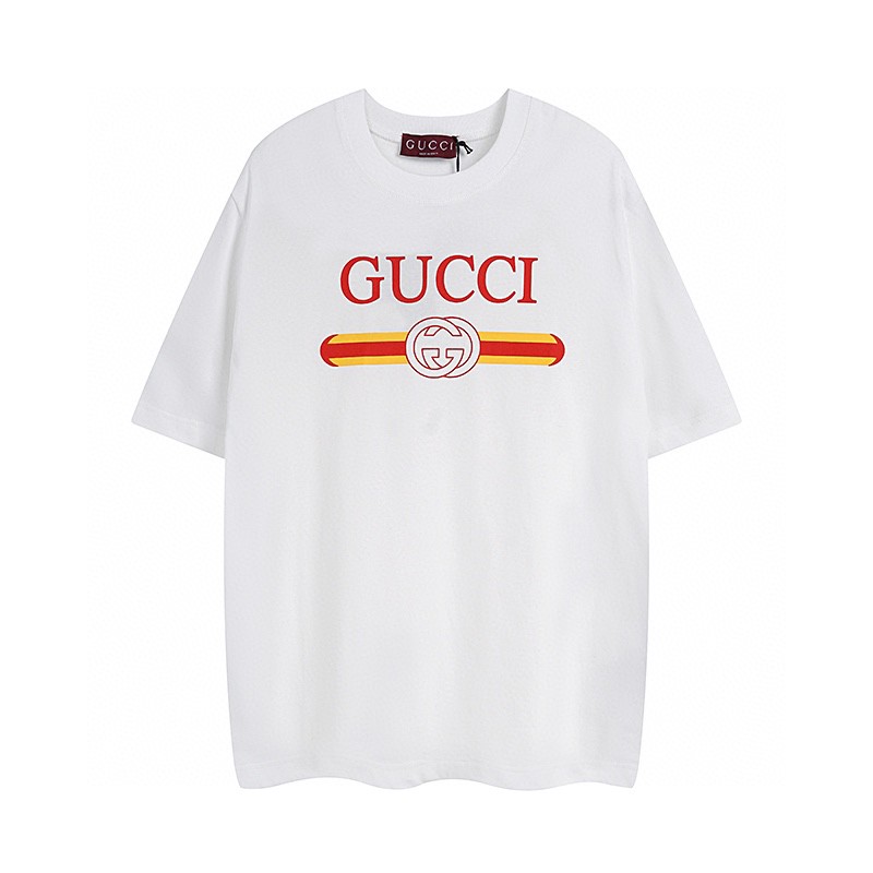Gucci 橙条空G印花短袖