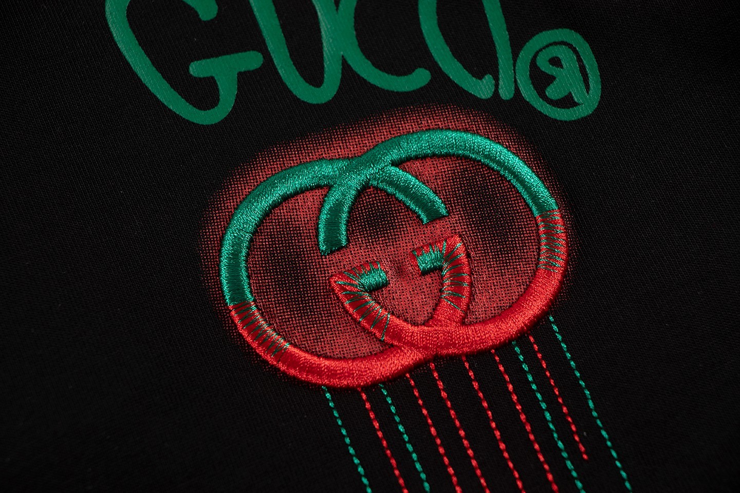 GUCCI 古驰25ss新款胸口经典简约字母流苏刺绣精美重工艺圆领短袖