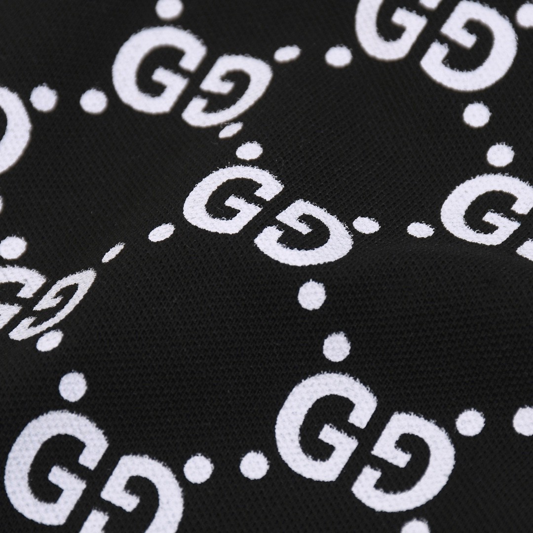 GUCCI 古驰 满花双G 小 LOGO 印花翻领