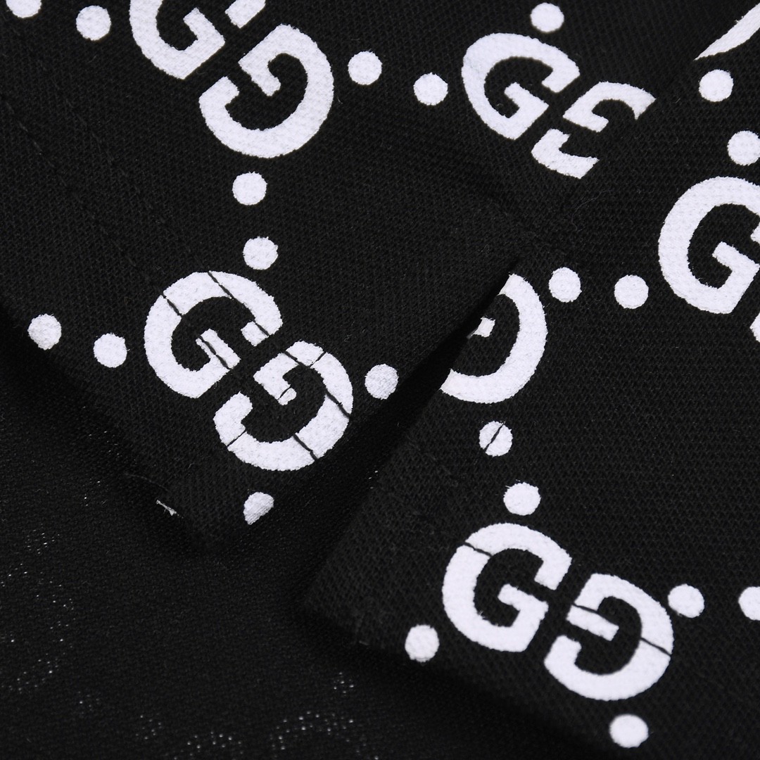 GUCCI 古驰 满花双G 小 LOGO 印花翻领