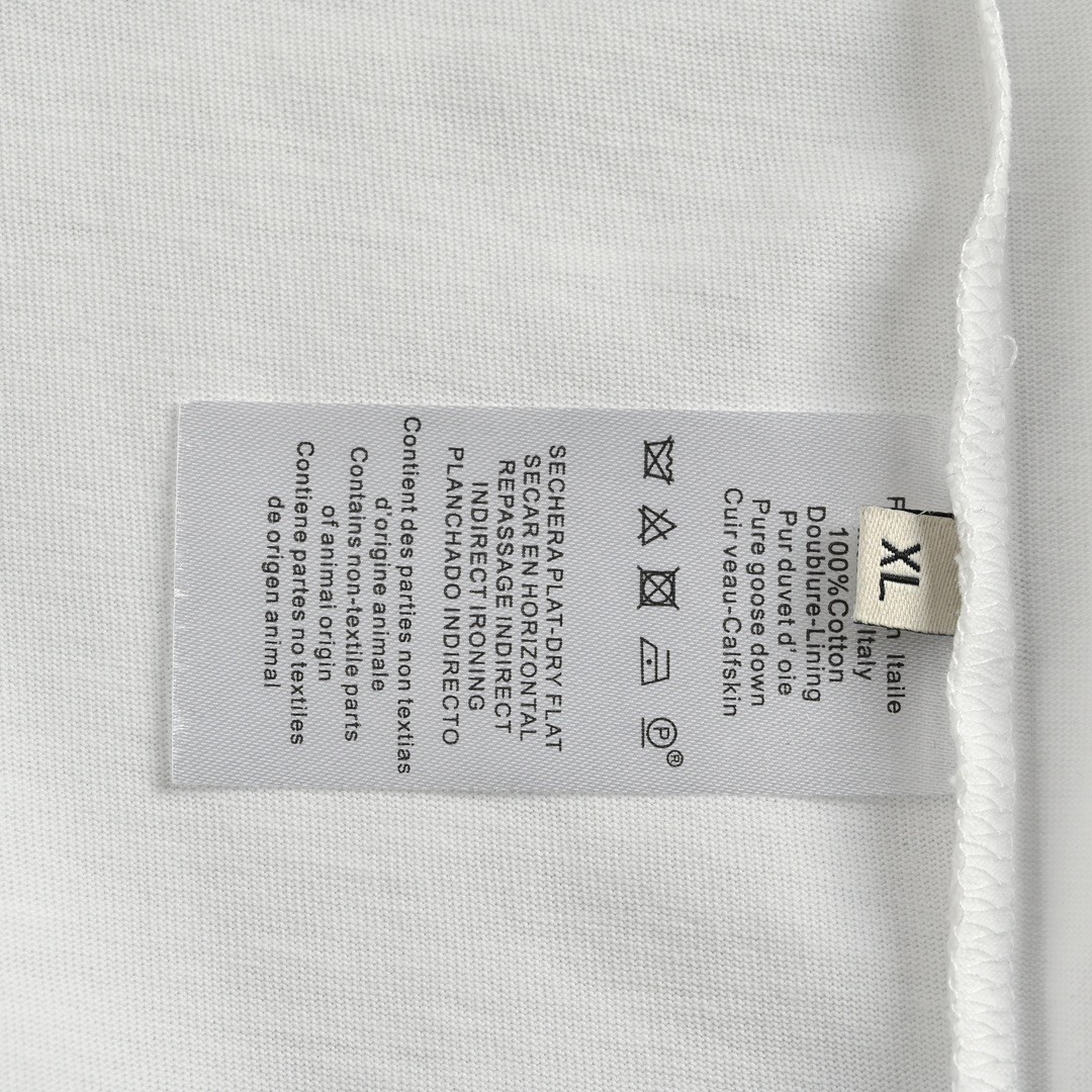 HERMES/爱马仕 经典刺绣橙标短袖 白色