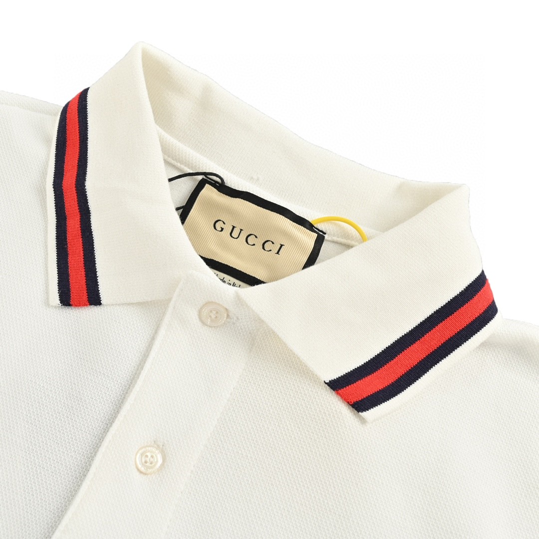 Gucci/古驰 24ss 龙年限定口袋刺绣Polo短袖