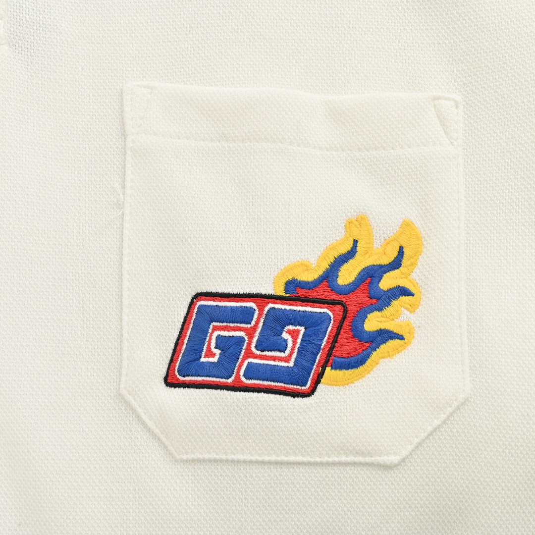 Gucci/古驰 24ss 龙年限定口袋刺绣Polo短袖
