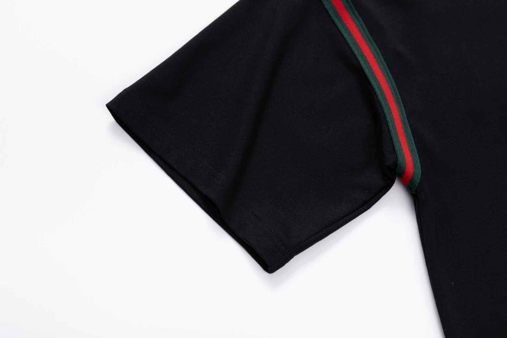 Gucci古驰新款织带刺绣logo圆领短袖T恤-Chinese UA Cheap High Quatity Brand Clothes Bags handbags Sneakers wholesale wholesaler seller from China Factory suppliers Fashion Clothing Shoes best Quality Beautiful Price Gucci古驰新款织带刺绣logo圆领短袖T恤