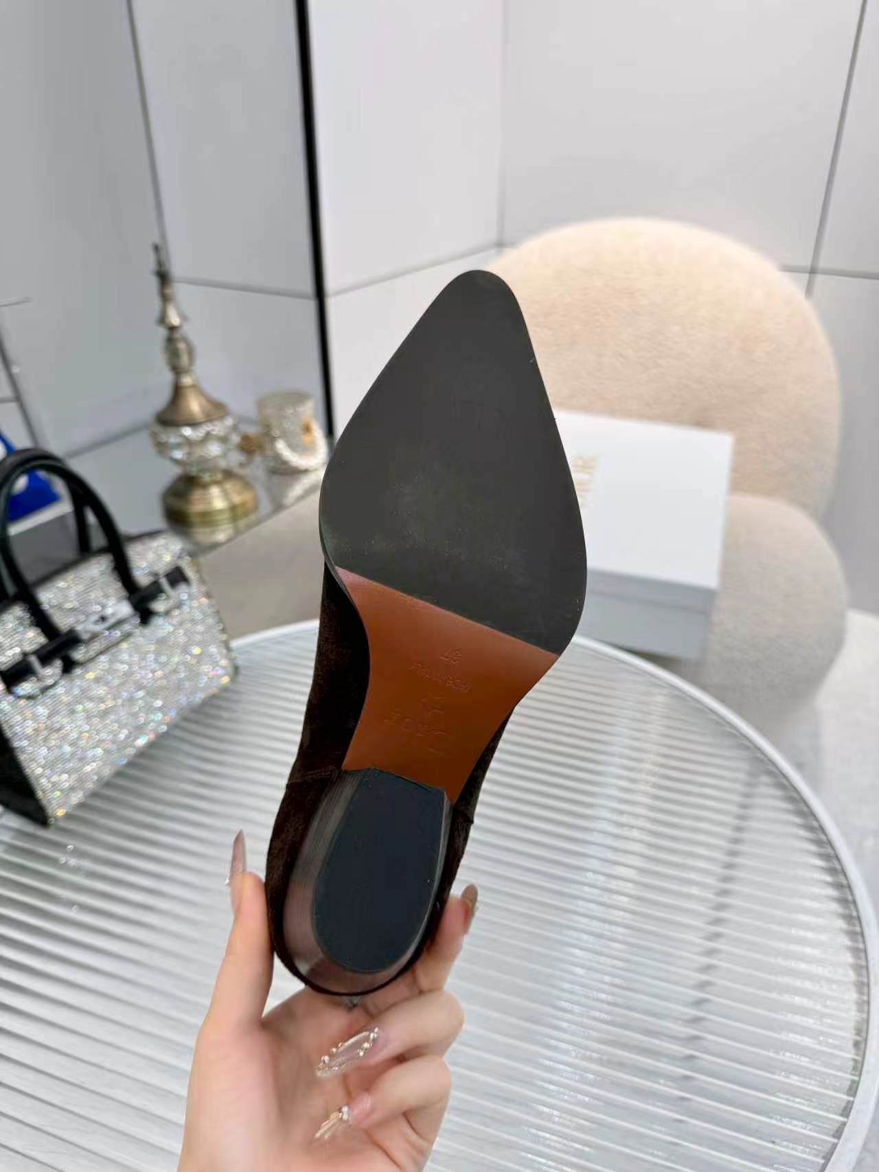 dior brown monogram knit ankle boots
