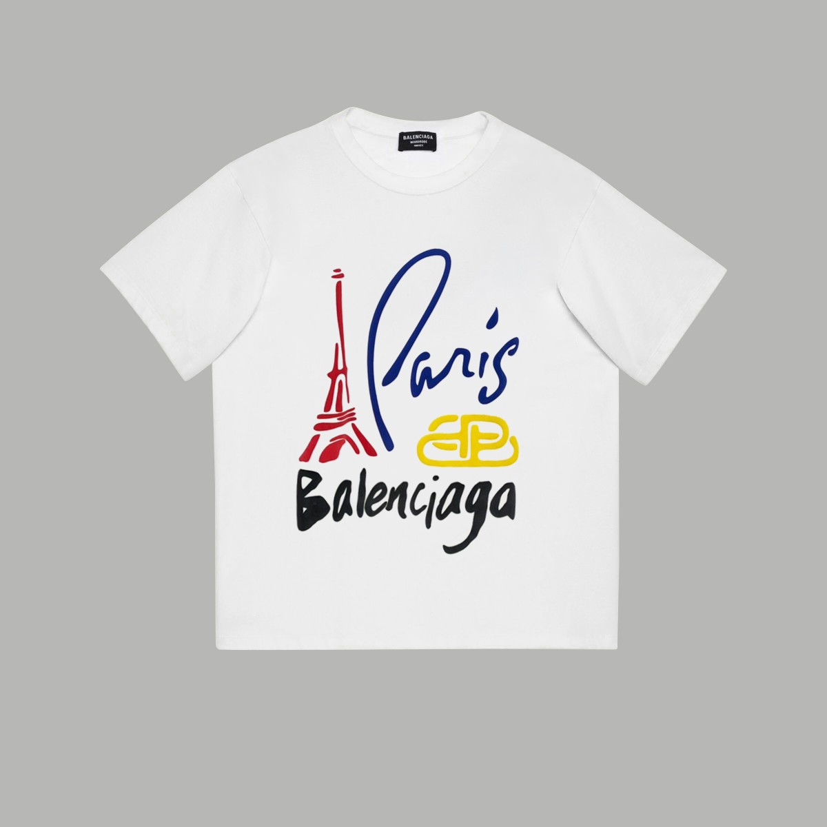 Balenciaga Clothing T-Shirt Printing Unisex Combed Cotton Short Sleeve