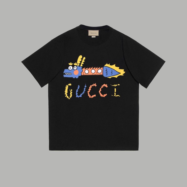 Gucci Clothing T-Shirt Designer High Replica Printing Unisex Combed Cotton Short Sleeve