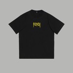 Fendi Clothing T-Shirt Doodle Printing Unisex Combed Cotton Short Sleeve
