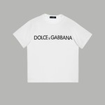 Dolce & Gabbana Clothing T-Shirt Printing Unisex Cotton Spring/Summer Collection Short Sleeve