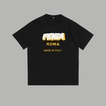 Fendi Clothing T-Shirt Printing Unisex Cotton Spring/Summer Collection Short Sleeve