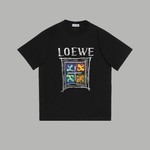 Loewe Clothing T-Shirt Doodle Printing Unisex Cotton Short Sleeve