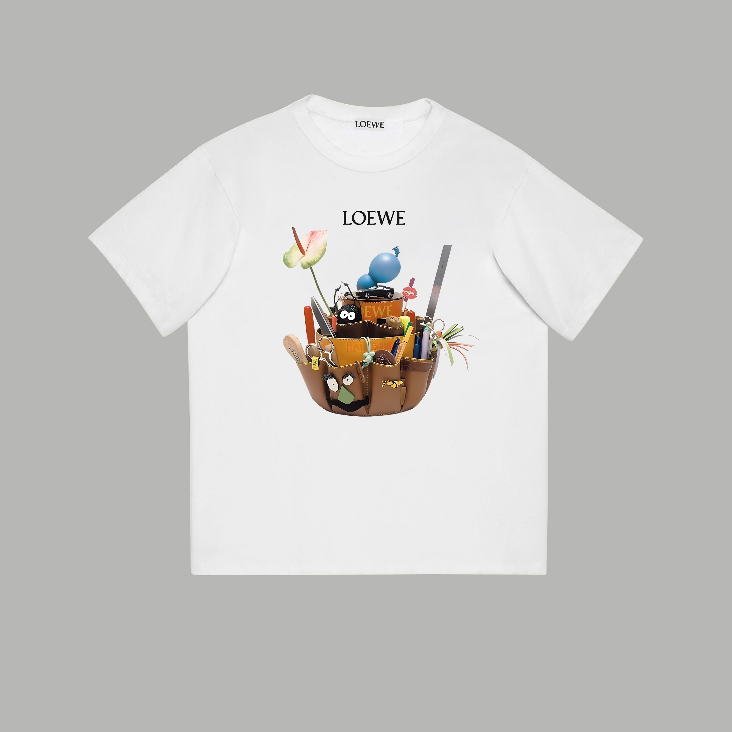 Loewe Clothing T-Shirt Printing Unisex Cotton Short Sleeve