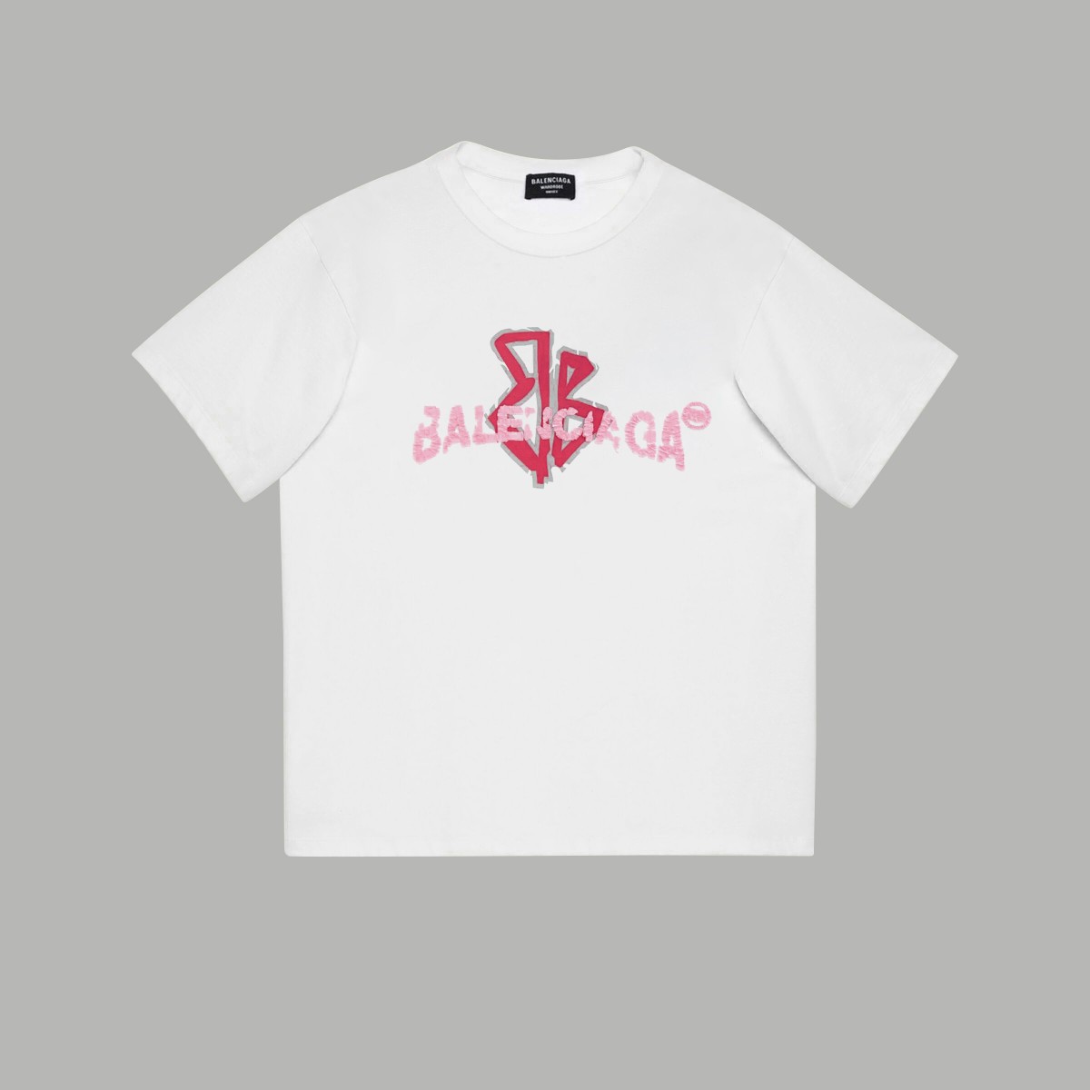 Balenciaga Clothing T-Shirt Pink Printing Unisex Cotton Spring/Summer Collection Short Sleeve