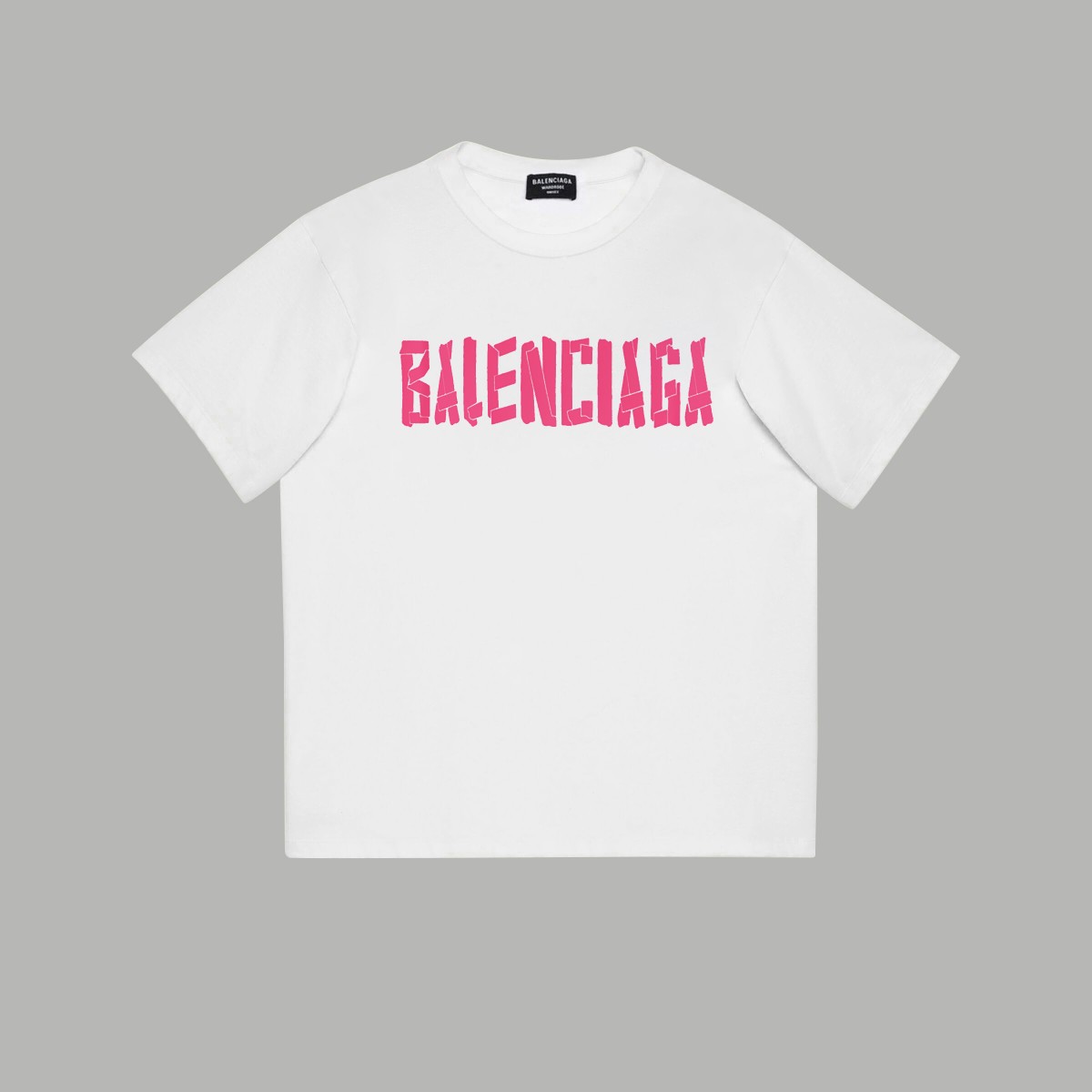 Balenciaga Clothing T-Shirt Pink Printing Unisex Cotton Spring/Summer Collection Short Sleeve