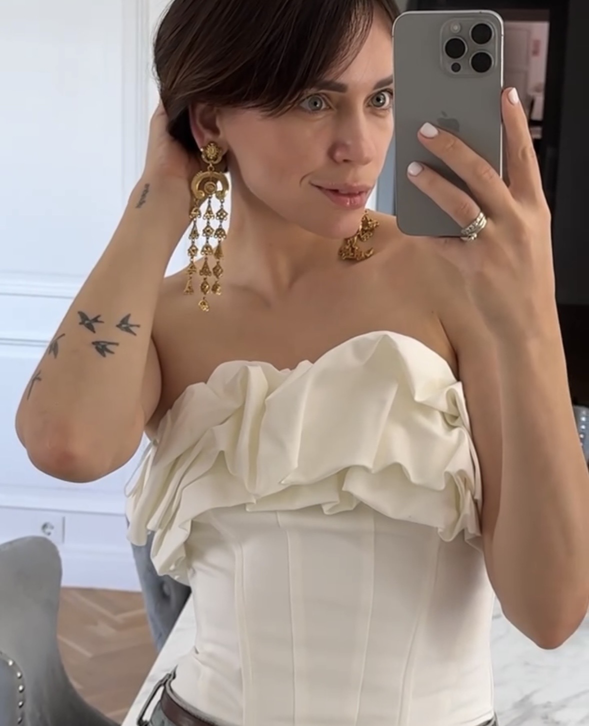 NO:714838,European and American French niche medieval MADE retro long earrings, earrings, Cartier high-end jewelry19860909欧美法式小众中古 MADE复古长款耳环,,earrings,卡迪亚高端饰品,Jewelry