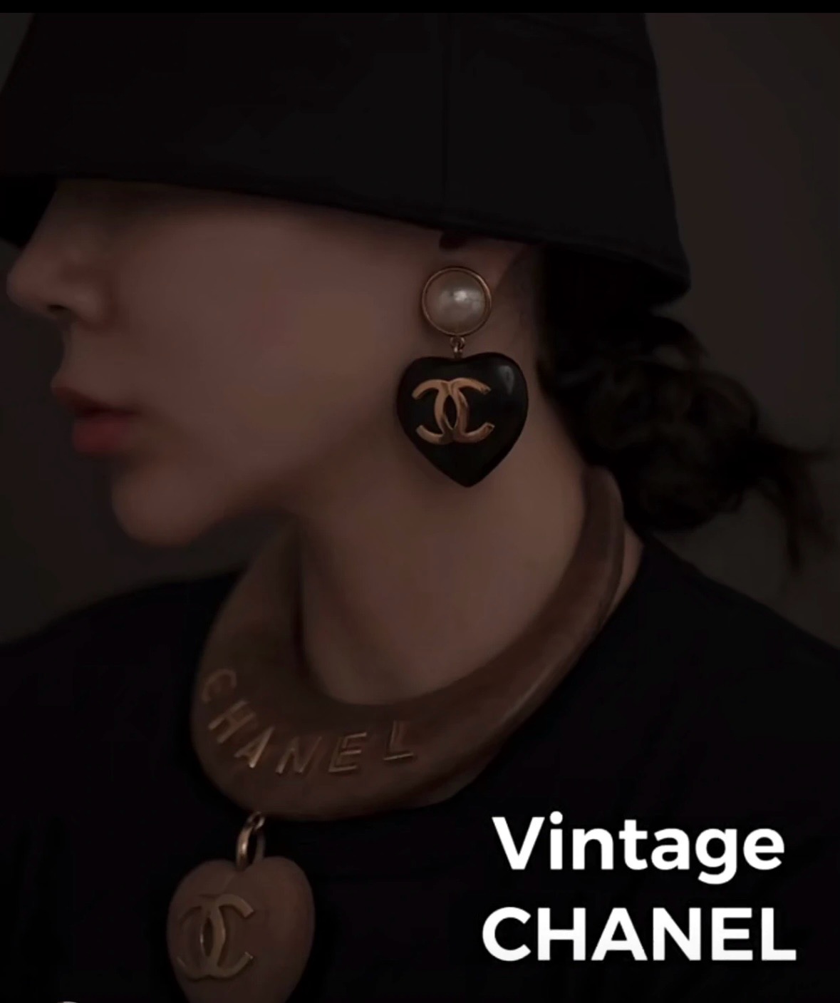 NO:765540,Small fragrant ebony peach heart ancient ear clip, Cardia high-end jewelry19860909小香黑檀木桃心中古耳夹,,卡迪亚高端饰品,Jewelry