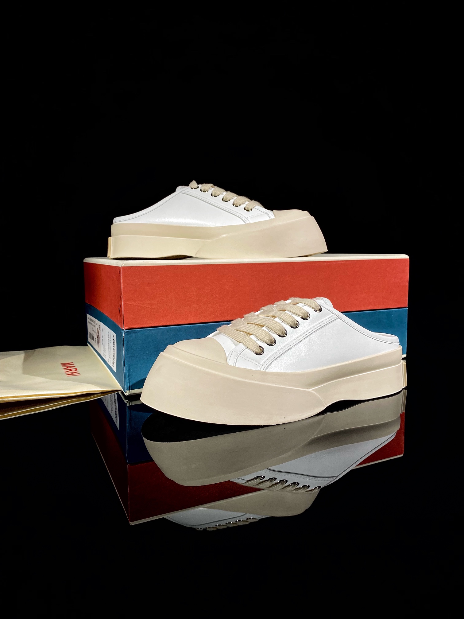 In stock Guangdong high version Marni Pablo Leather Mary Jane Sneaker Italian luxury brand