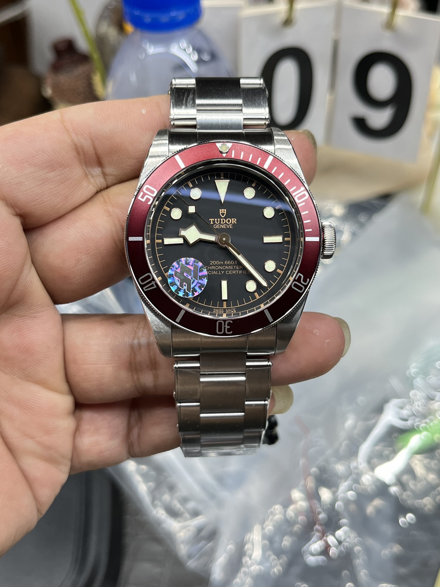 튜더 블랙베이 레드 베젤 41mm ZF 공장 2824 오토매틱 남성 시계 레플리카 45585