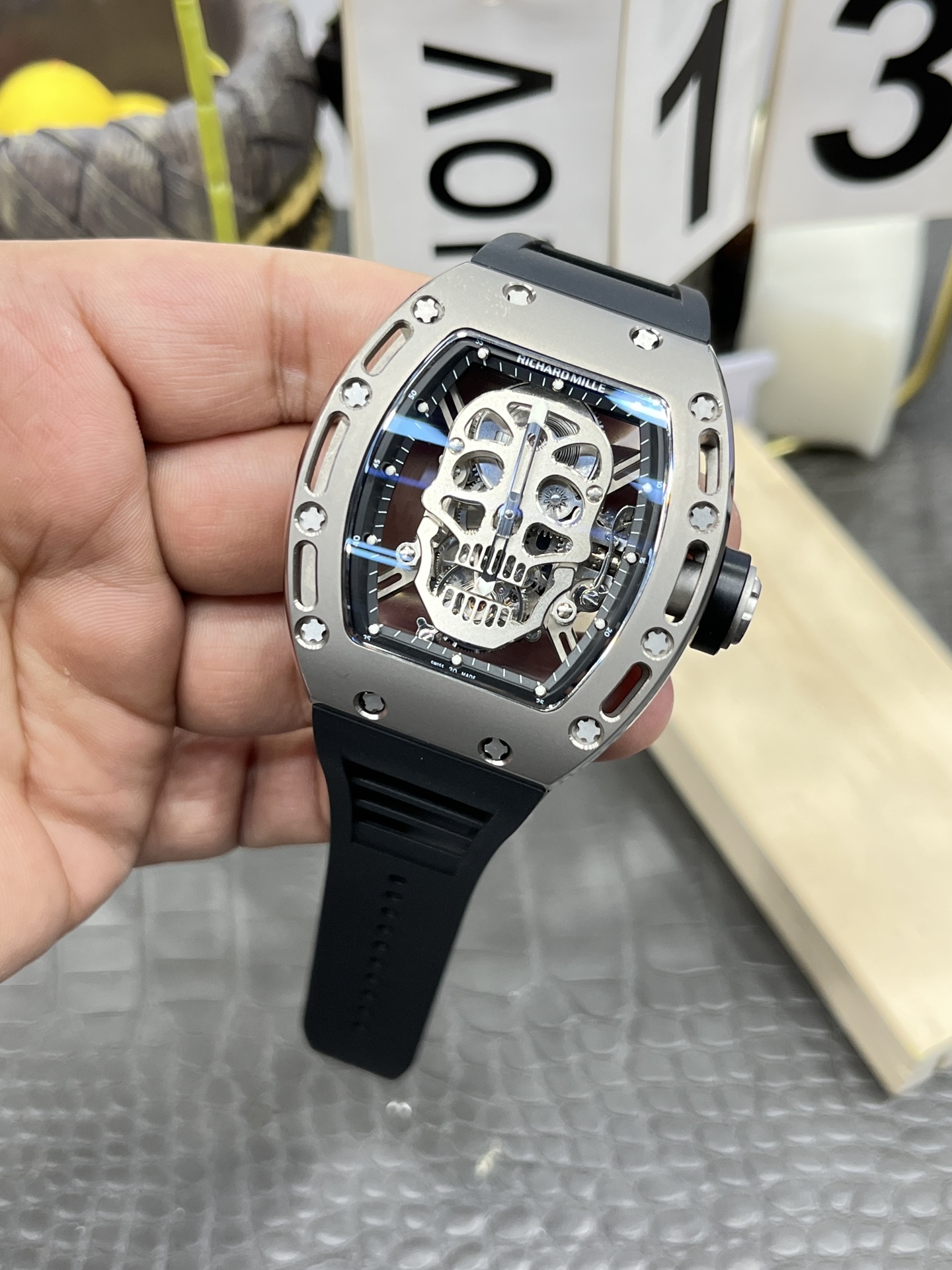 리차드밀 RM052 스컬 투르비용 오토매틱 남성 시계 레플리카 44880 Richard Mille 이미지 2