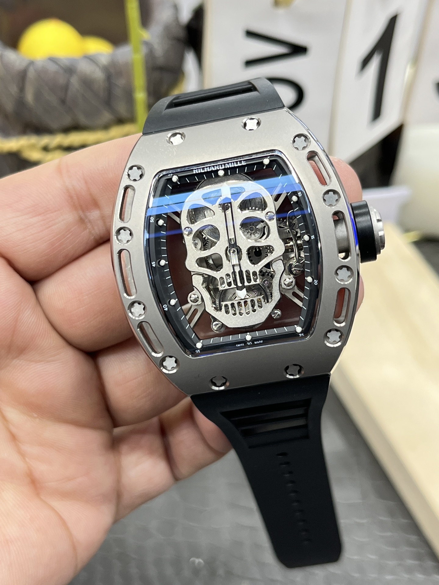 리차드밀 RM052 스컬 투르비용 오토매틱 남성 시계 레플리카 44880 Richard Mille 이미지 9
