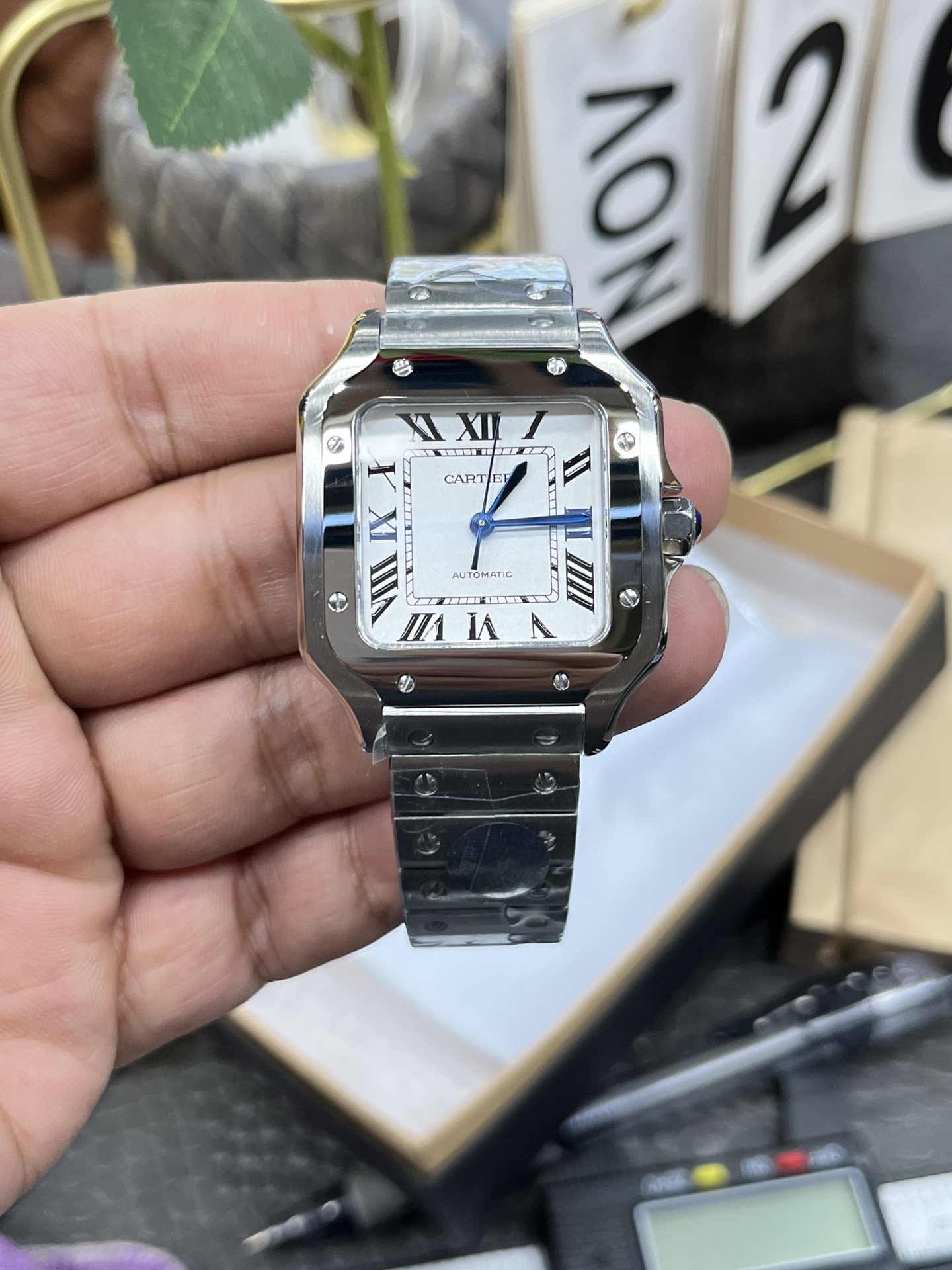 까르띠에 산토스 41.9×35.1mm 41.9mm THB공장 9015 오토매틱 무브먼트 시티즌 무브먼트 오토매틱 무브먼트 미디움 레플리카 42593