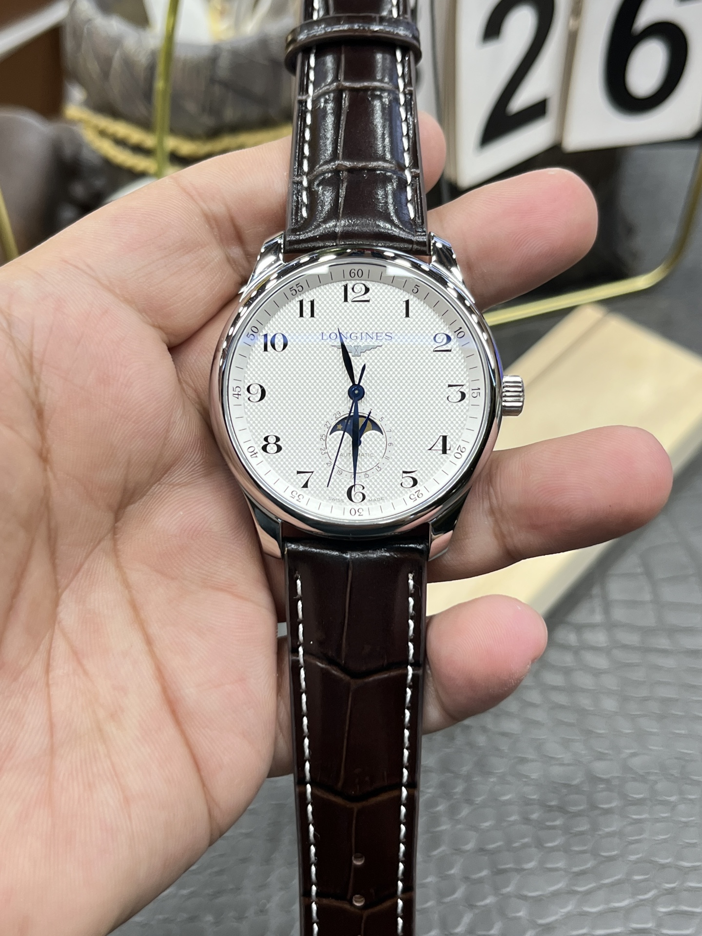론진 마스터 컬렉션 문페이즈 42mm TW공장 시계 레플리카 44505