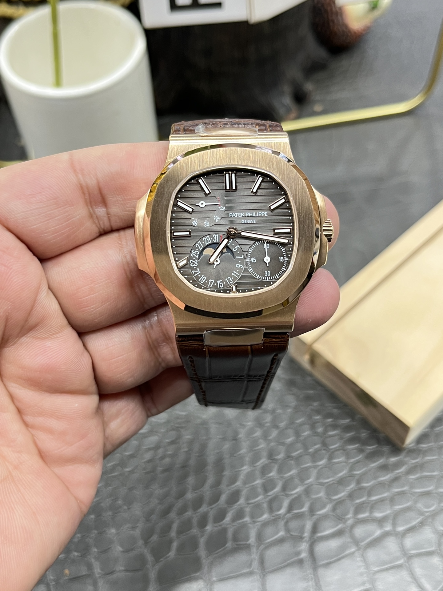파텍필립 노틸러스 5712 자동 로즈골드 40mm PPF 공장 레플리카 43993