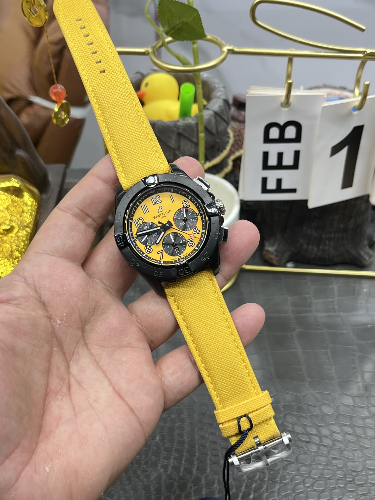 Breitling Avenger B01 Chronograph 44 Jet Yellow Dial Men's Watch A014B-1CAA 10 i1739545904 2454 4