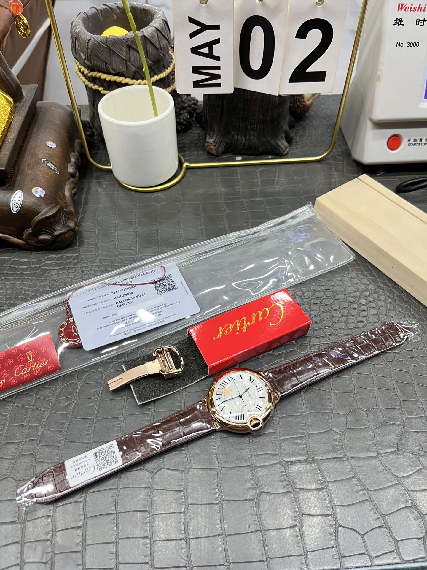 AF Cartier Blue Balloon/42mm Rose Gold Belt/ Seagull 2824 fully automatic - 图片 3
