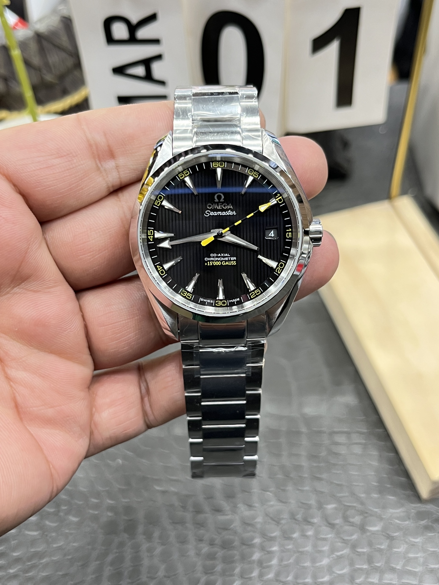 NO:158260,Vs Omega Seahorse Series Bumblebee/41.5mm*13.5mm/Equipped with Dandong Cal. Fully Automatic Machinery, omega19860909Vs欧米茄海马系列大黄蜂/41.5mm*13.5mm/搭载丹东Cal.全自动机械,,omega,Watch