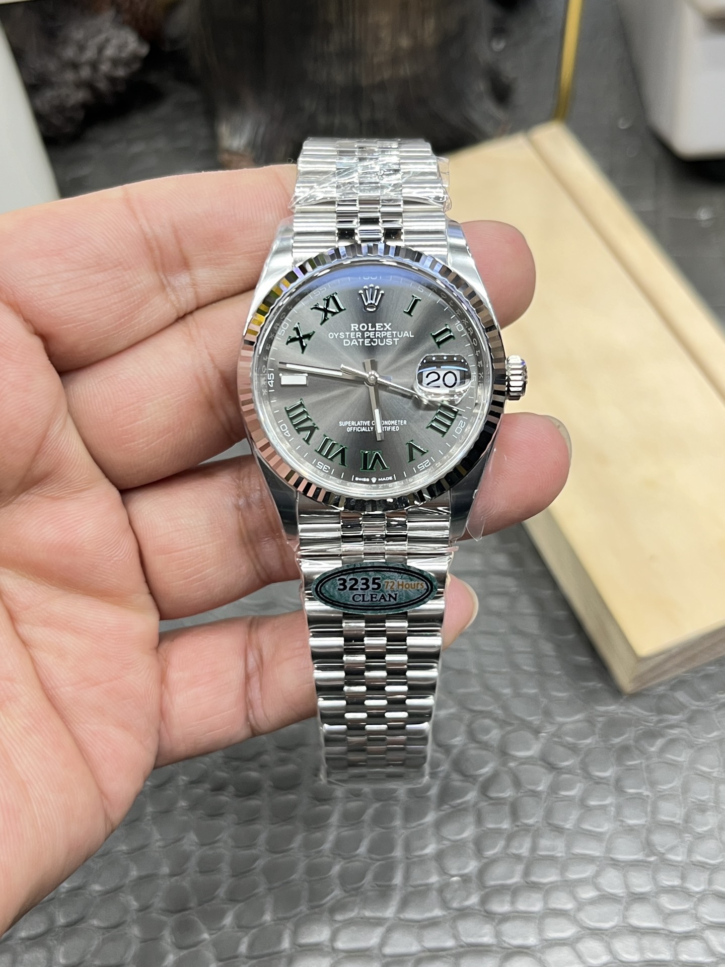 NO:158272,C Rolex Log Series/36mm Green Basket/Shanghai-changed Dandong Fully Automatic Machinery, Rolex19860909C劳力士日志系列/36mm绿箩/上海改丹东全自动机械,,rolex,Watch