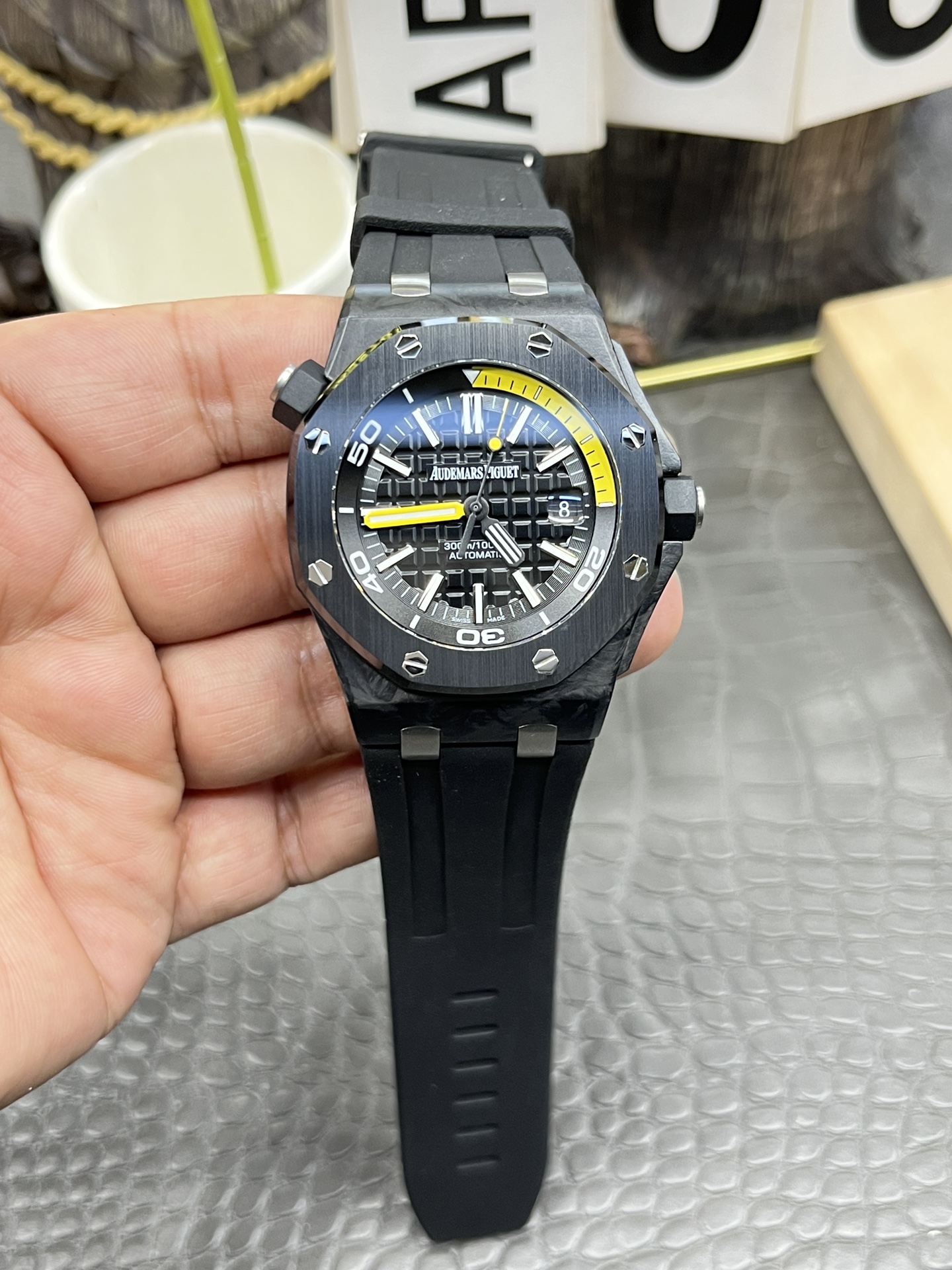 NO:158249,IP Audemars Piguet 15707 series Royal Oak Ceramic Shell/42mm*13.9mm/Japanese fully automatic integrated, audemars19860909IP爱彼15707系列皇家橡树陶瓷壳/42mm*13.9mm/日本改全自动一体,,audemars,Watch