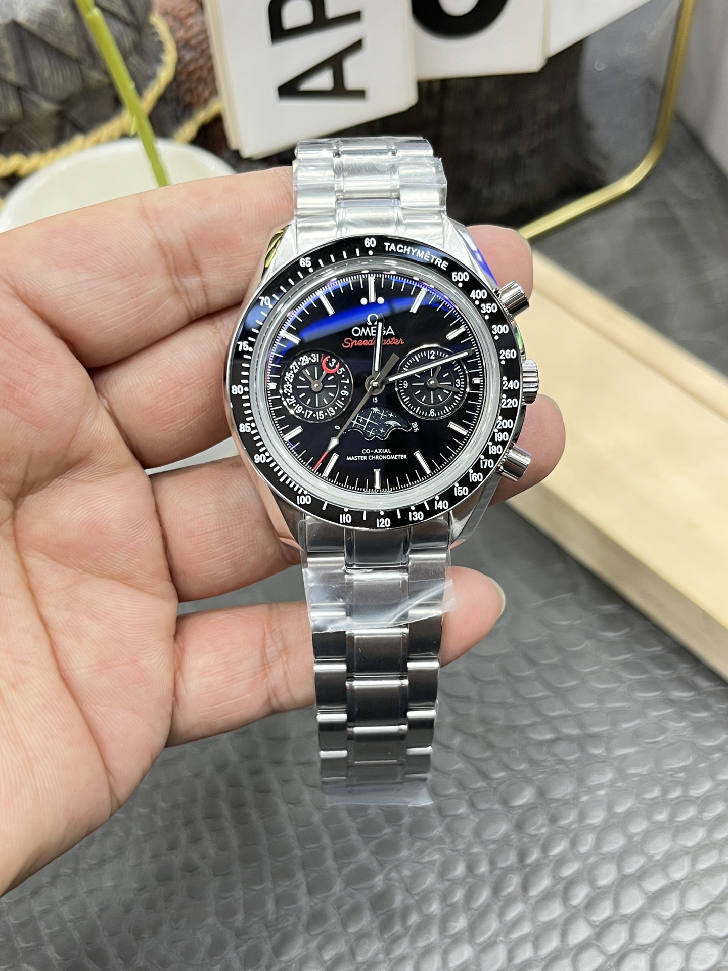 NO:158274,BBT Omega Speedmaster Series/44mm/Second Timer 9904 Automatic Dual T Fully Automatic Mechanical Timer Movement, omega19860909BBT欧米茄超霸系列/44mm/跑秒计时9904自动双T全自动机械计时码机芯,,omega,Watch