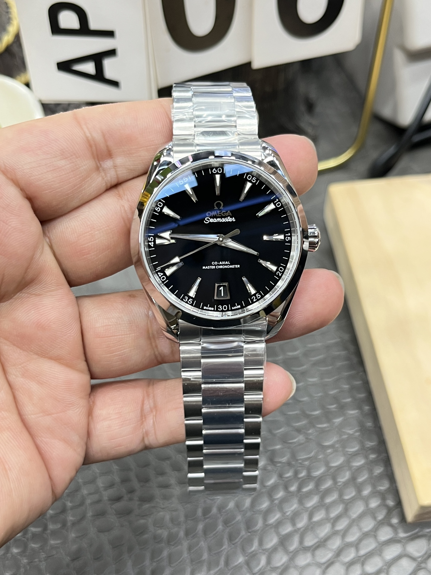 NO:158271,VS Omega Seahorse Series/All Black 6-word Calendar 41.5mm*13.5mm/Coaxial Integrated Movement, omega19860909VS欧米茄海马系列/全黑6字位日历41.5mm*13.5mm/同轴一体机芯,,omega,Watch