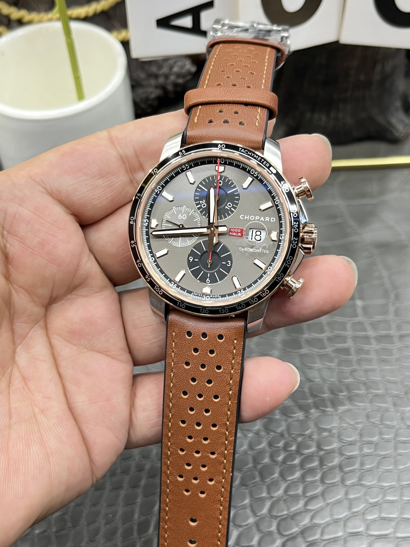 쇼파드 밀레밀리아 레이싱 공장 7750 크로노그래프 남성 시계 레플리카 45078 Chopard 이미지 2