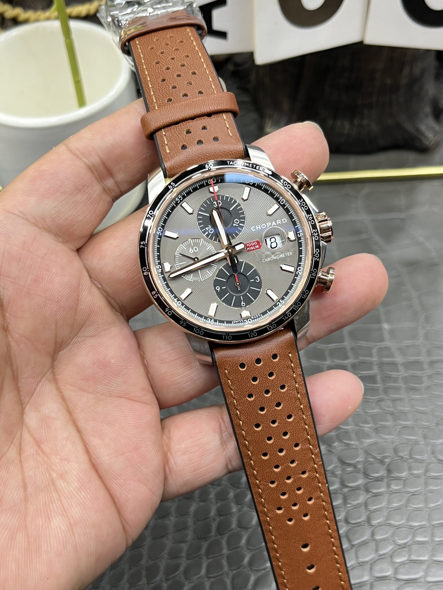 쇼파드 밀레밀리아 레이싱 공장 7750 크로노그래프 남성 시계 레플리카 45078 Chopard 이미지 3