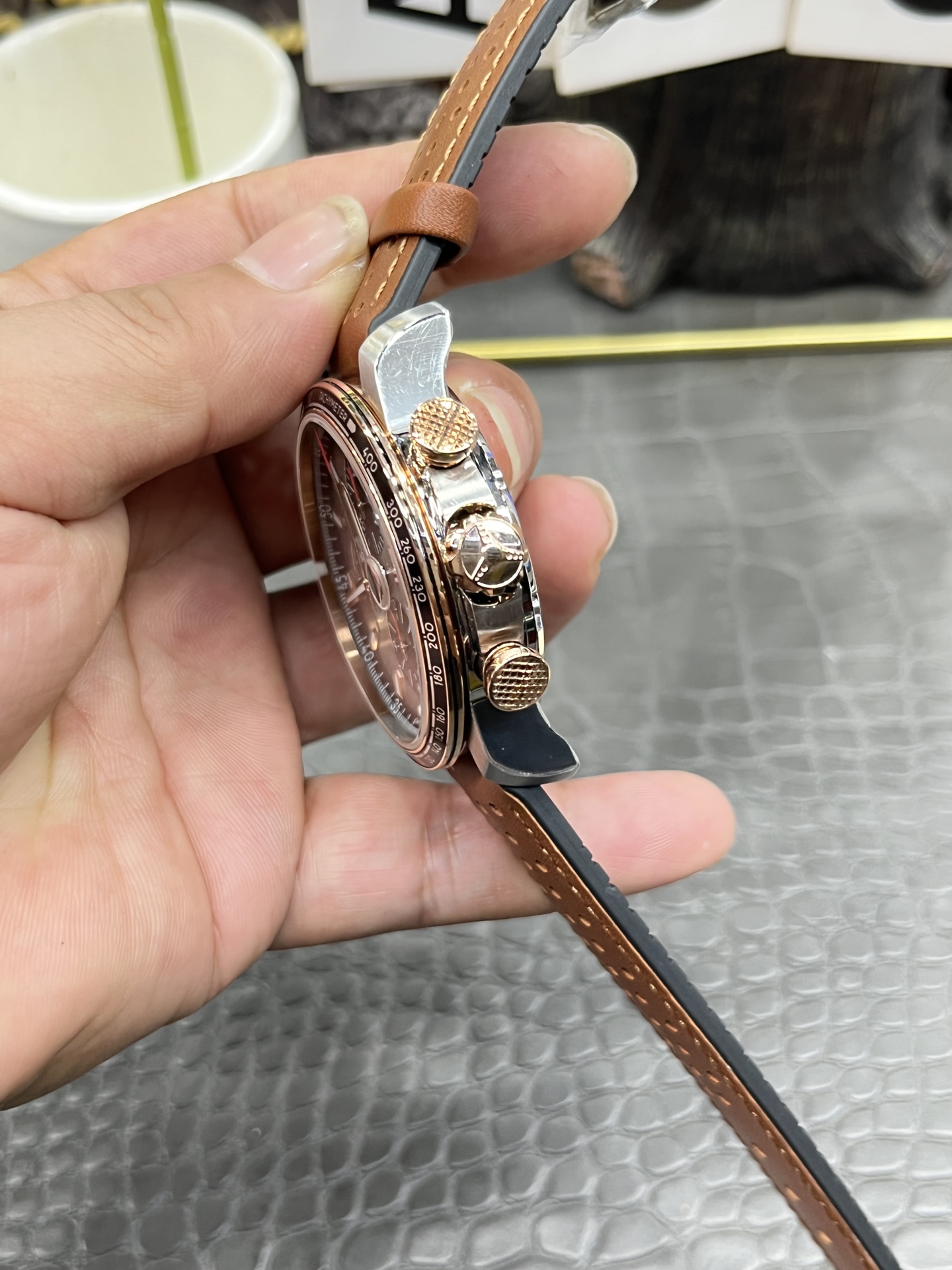 쇼파드 밀레밀리아 레이싱 공장 7750 크로노그래프 남성 시계 레플리카 45078 Chopard 이미지 6