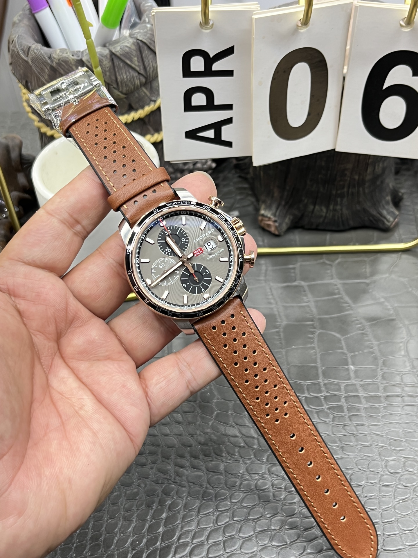 쇼파드 밀레밀리아 레이싱 공장 7750 크로노그래프 남성 시계 레플리카 45078 Chopard 이미지 9