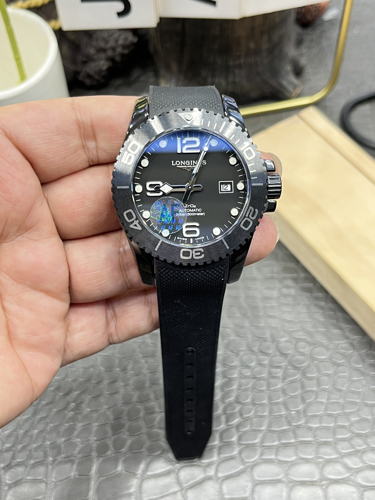 론진 콘퀘스트 블랙 43mm 세라믹버클 AF공장 시계 레플리카 44493