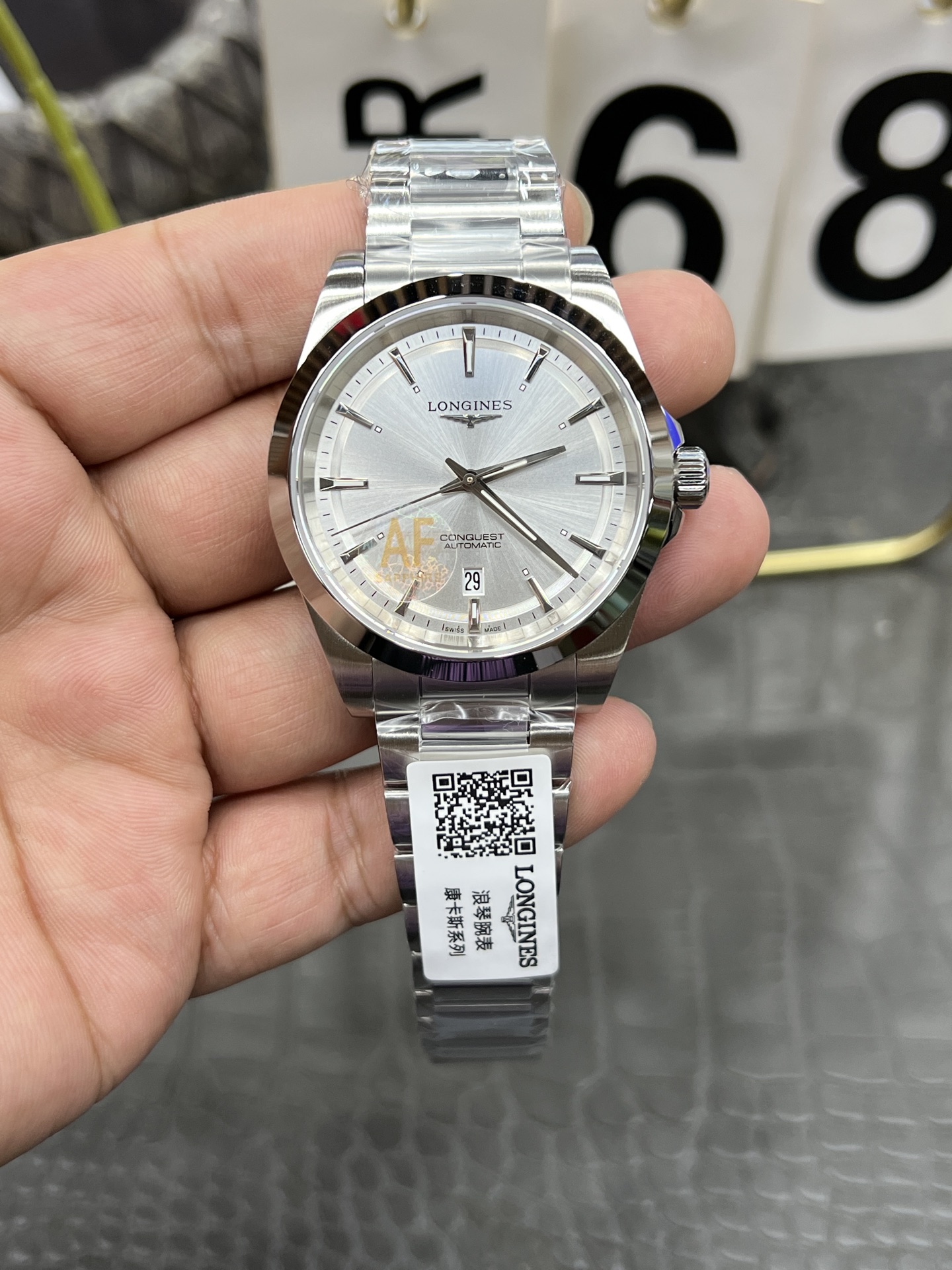 론진 콘퀘스트 41mm 실버 스틸브레이슬릿 AF공장 시계 레플리카 44480