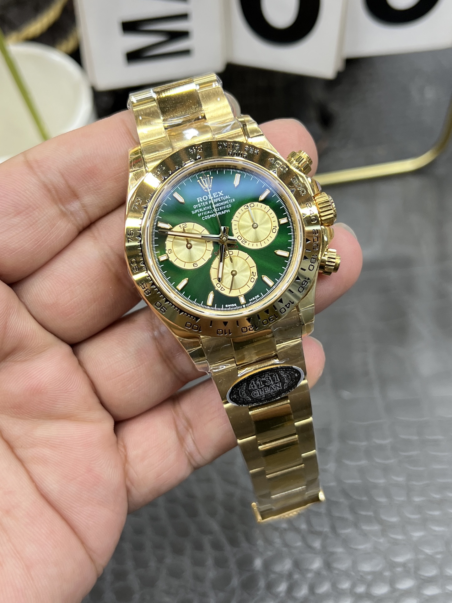 Cvs劳力士迪通拿新款/40mm绿金迪/搭载丹东4801改4131双T全自动计时码机械