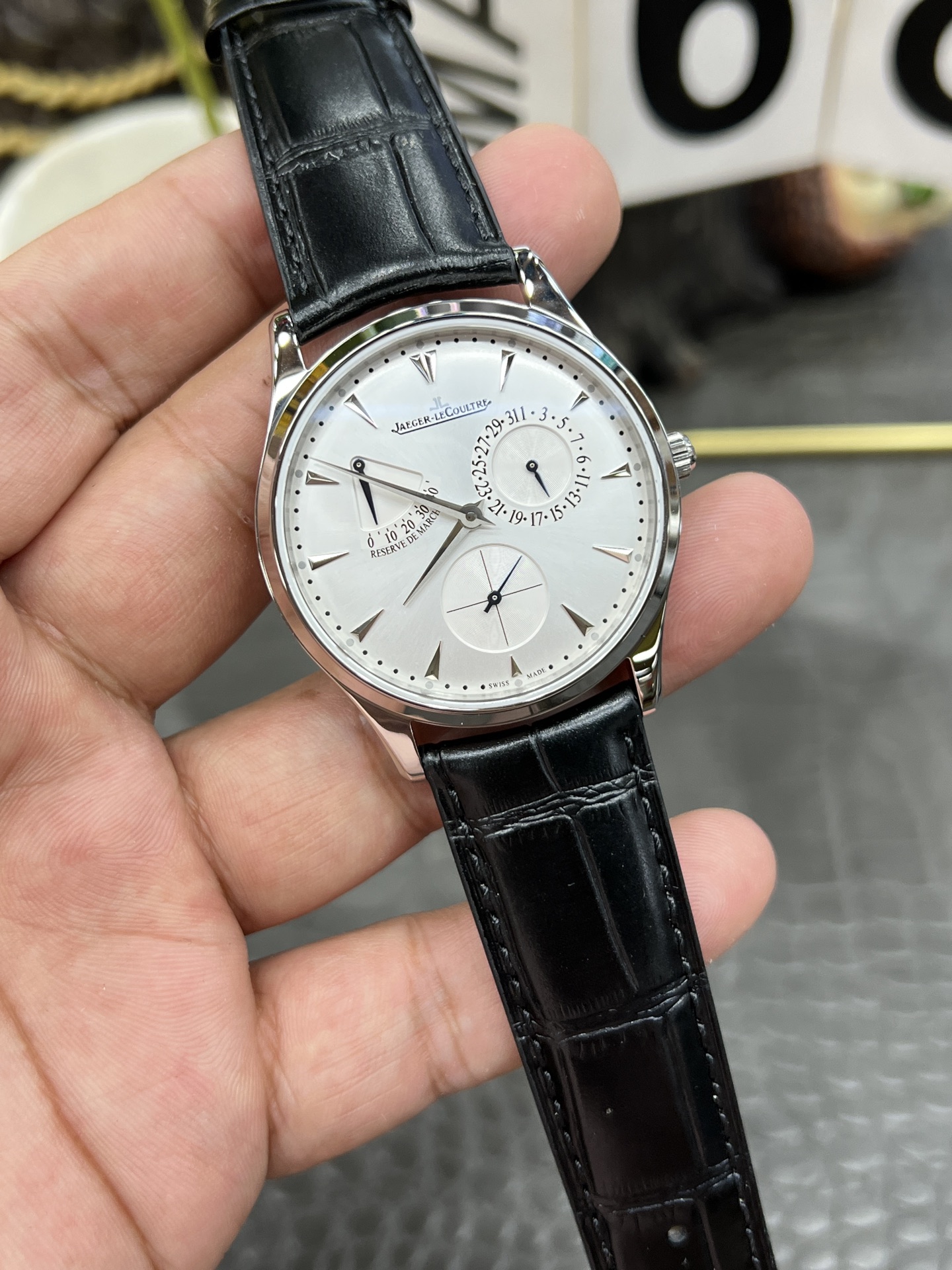 Jaeger-LeCoultre Master Ultra Thin Moon Men's Watch, Black Leather Strap 3 i1750511251159 8488 0 1