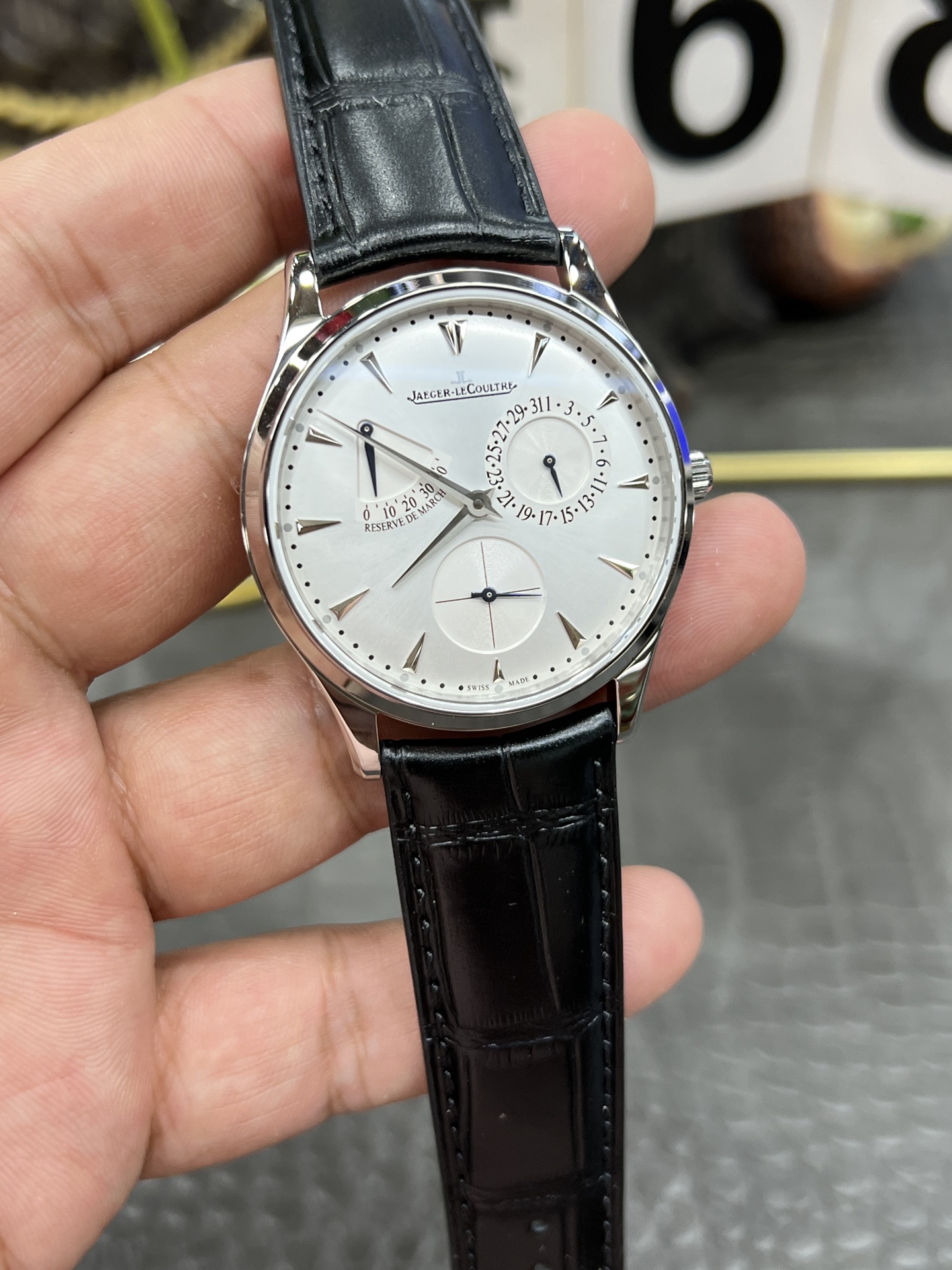 Jaeger-LeCoultre Master Ultra Thin Moon Men's Watch, Black Leather Strap 5 i1750511252698 9239 0 3
