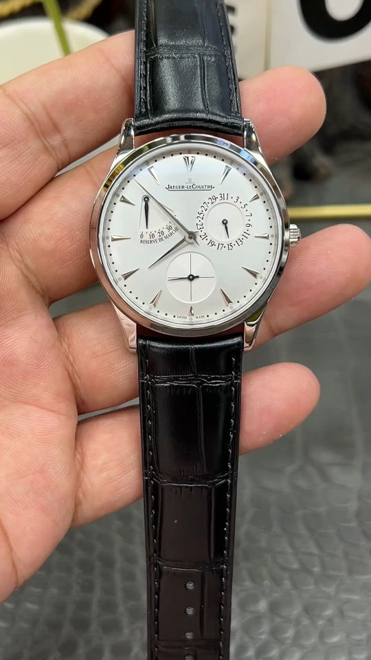 Jaeger-LeCoultre Master Ultra Thin 39mm Automatic Black Leather Watch