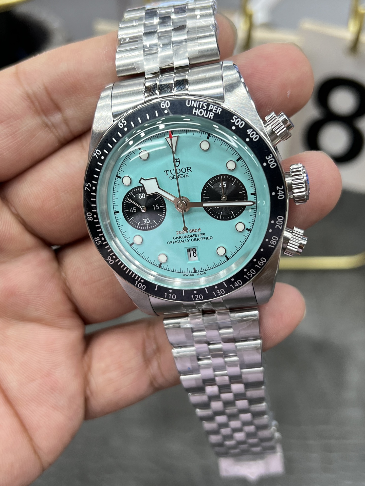 튜더 블랙베이 크로노그래프 딥블루 다이얼 3 T 공장 7750 남성 시계 레플리카 45571 Tudor 이미지 5