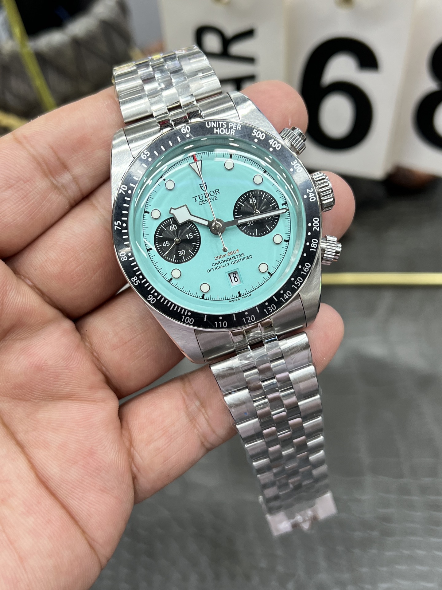 튜더 블랙베이 크로노그래프 딥블루 다이얼 3 T 공장 7750 남성 시계 레플리카 45571 Tudor 이미지 2