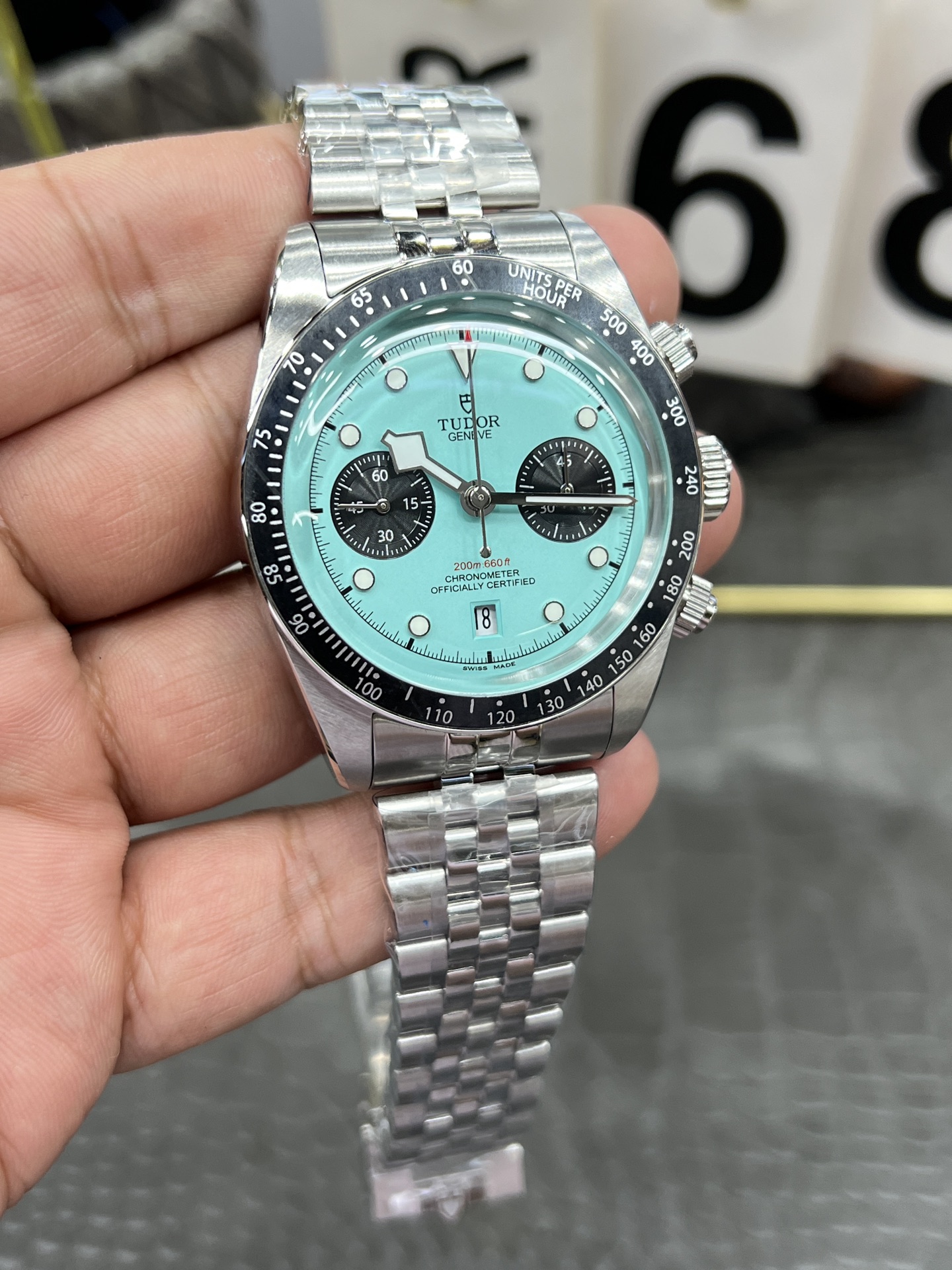 튜더 블랙베이 크로노그래프 딥블루 다이얼 3 T 공장 7750 남성 시계 레플리카 45571 Tudor 이미지 4